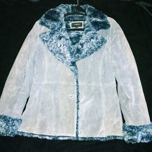 Teal Colebrook faux fur jacket